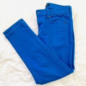 J.Crew Factory Toothpick Jeans Bright Cobalt Blue Skinny Stretch Sz 28 Low Rise
